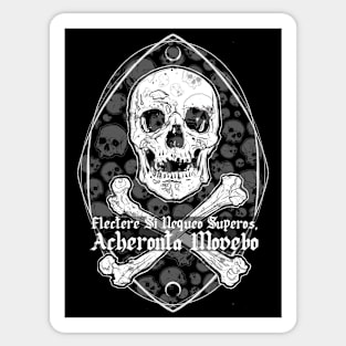 Skull and Bones - Acheronta Movebo, Jolly Roger, Skeleton, Anatomy, Pirates, Halloween Sticker